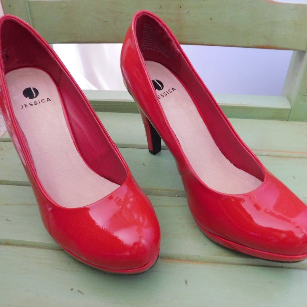 Jessica Red Patent Heels